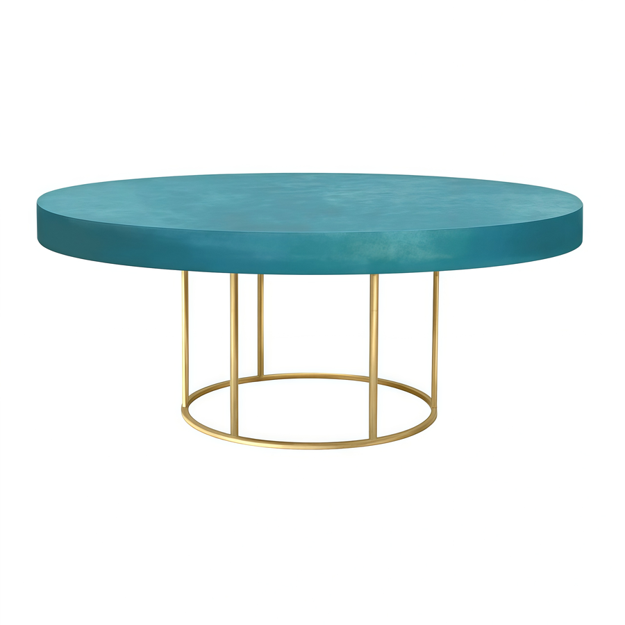 Стол " Лофт" Золото Бирюзовый  - Фото миниатюра 1