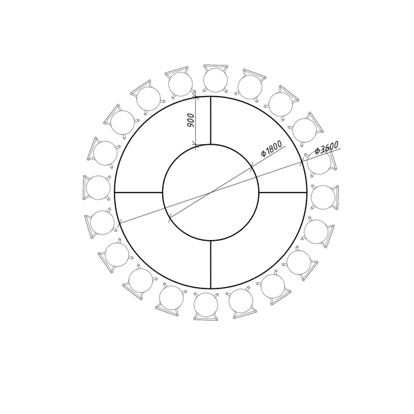 Стол "Орбит"  (4 модуля) кольцо - Фото 5