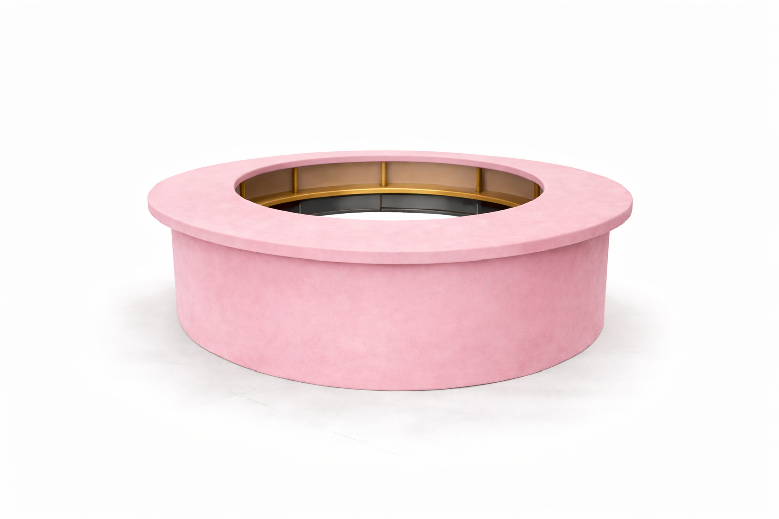 Барная стойка круглая обивка пепельно-розовый бархат