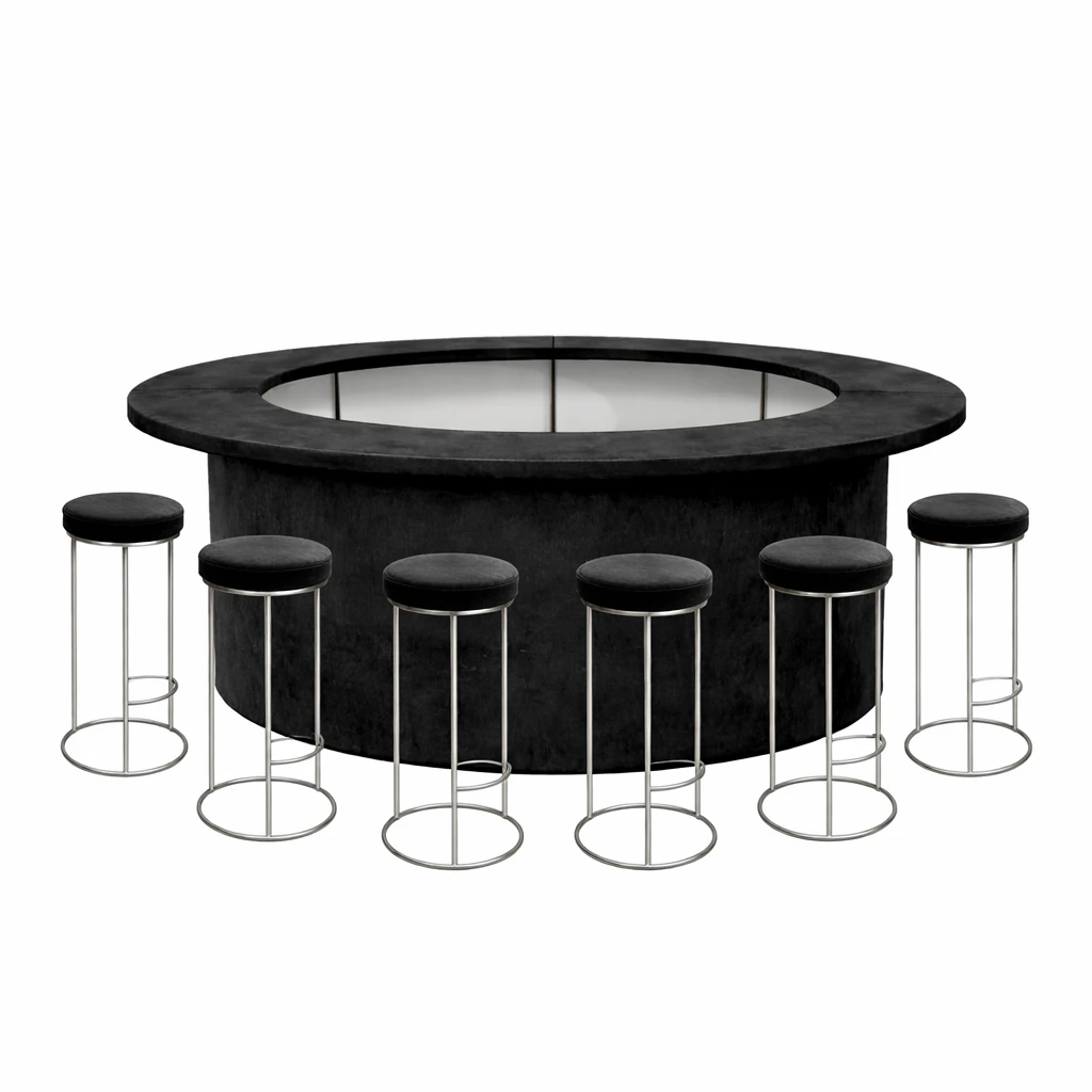 Комплект барной стойки  "Луна" 360  графитовый бархат 