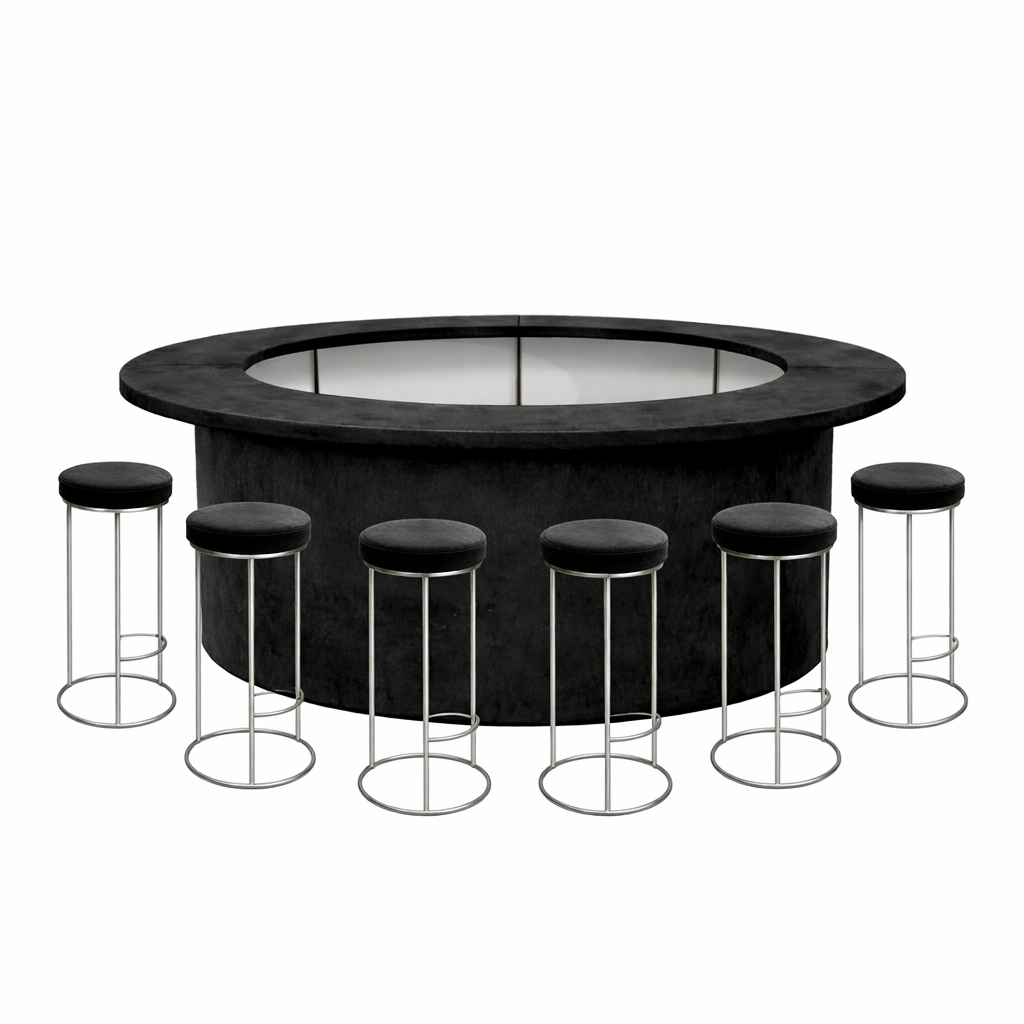 Комплект барной стойки  "Луна" 360  графитовый бархат 