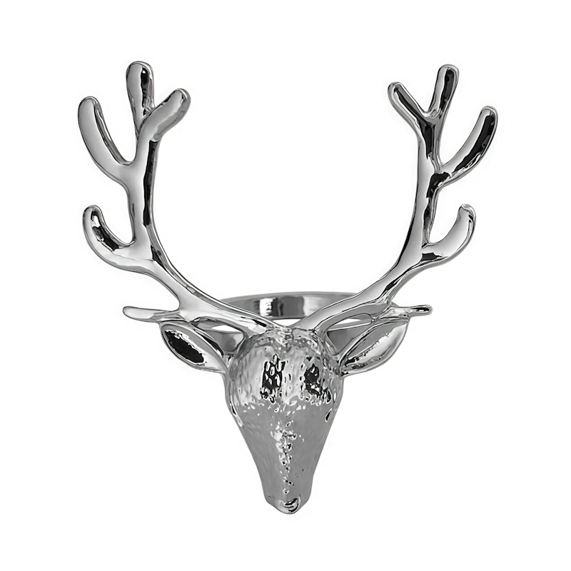 Кольцо для салфеток серебряный олень