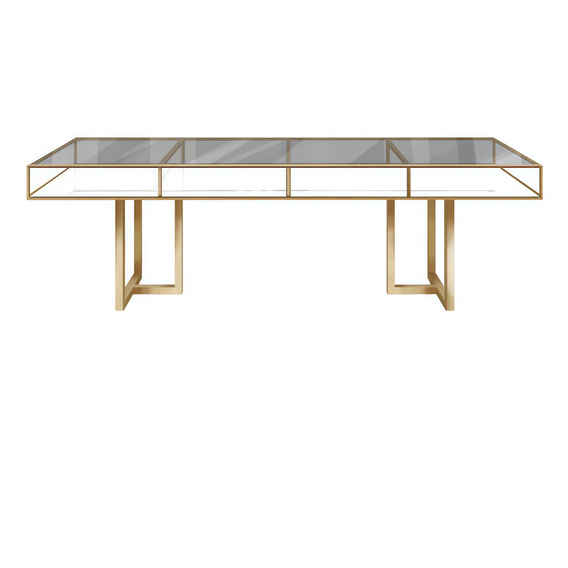 Стол "Лофт Голд", дымчатая столешница, белое подстолье