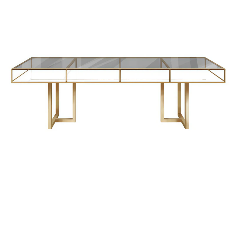 Стол "Лофт Голд", дымчатая столешница, белое подстолье