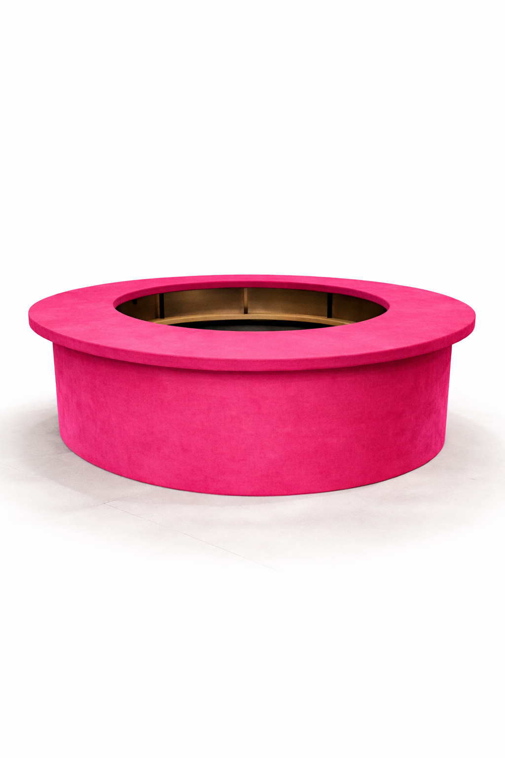 Барная стойка круглая обивка глубокий розовый бархат