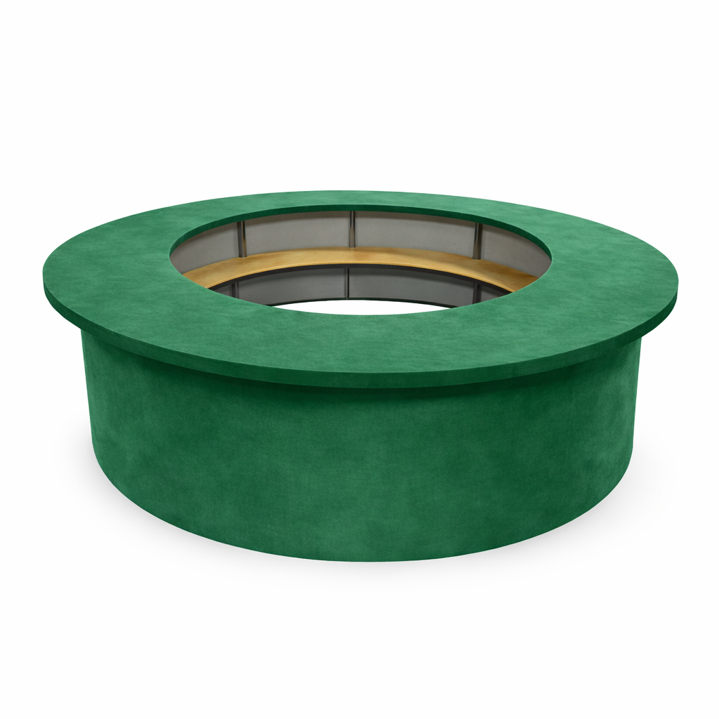 Барная стойка круглая обивка изумрудный бархат