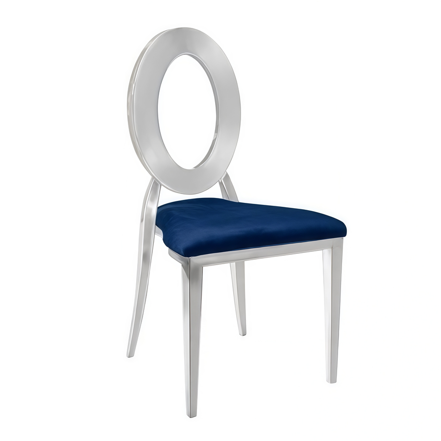Стул «Элемент» серебро, синий бархат - Фото миниатюра 1