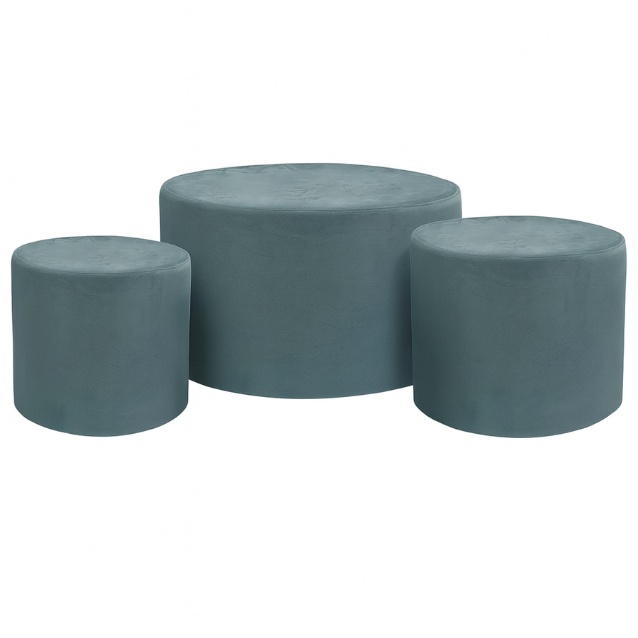Набор пуфов Пыльно-Голубой - Фото миниатюра 1