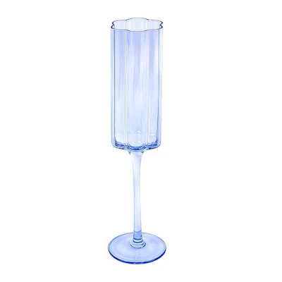 Бокал для шампанского "Флорал" небесно-голубой - изображение 1
