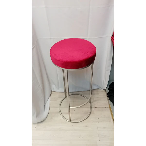 Стул барный золото, рубиново-красный бархат - Фото 2