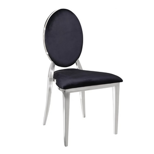 Стул «Вашингтон» серебро, черный бархат