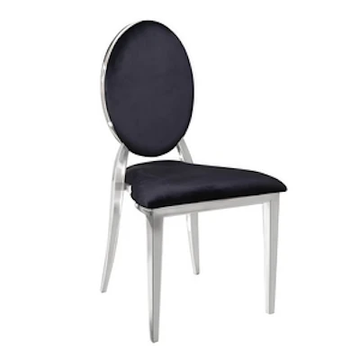 Стул «Вашингтон» серебро, черный бархат - изображение 1