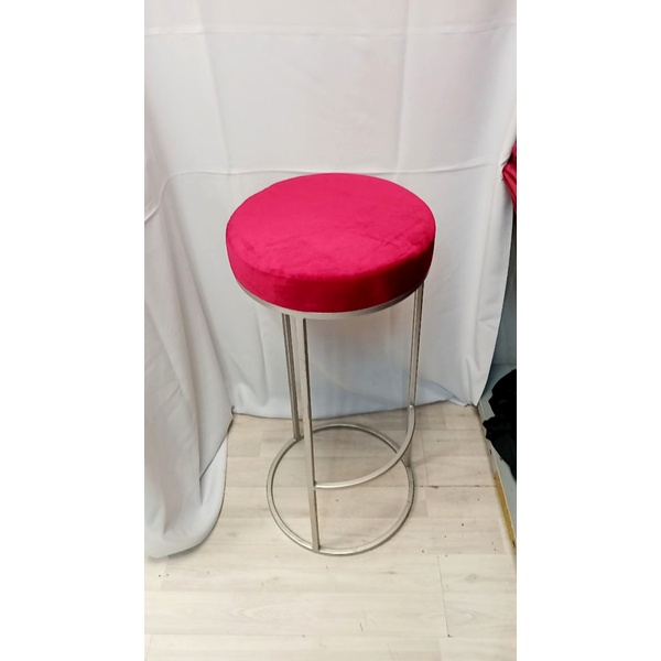 Барный стул серебро-красный - изображение 2