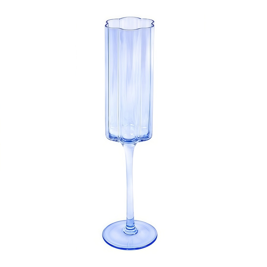 Бокал для шампанского "Флорал" небесно-голубой - Фото миниатюра 1