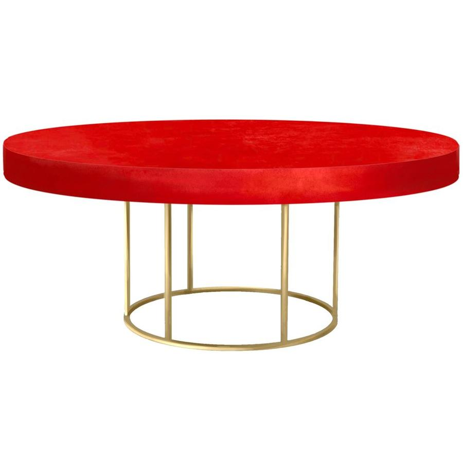 Стол Лофт круглый Голд Светло-Алый - Фото миниатюра 1