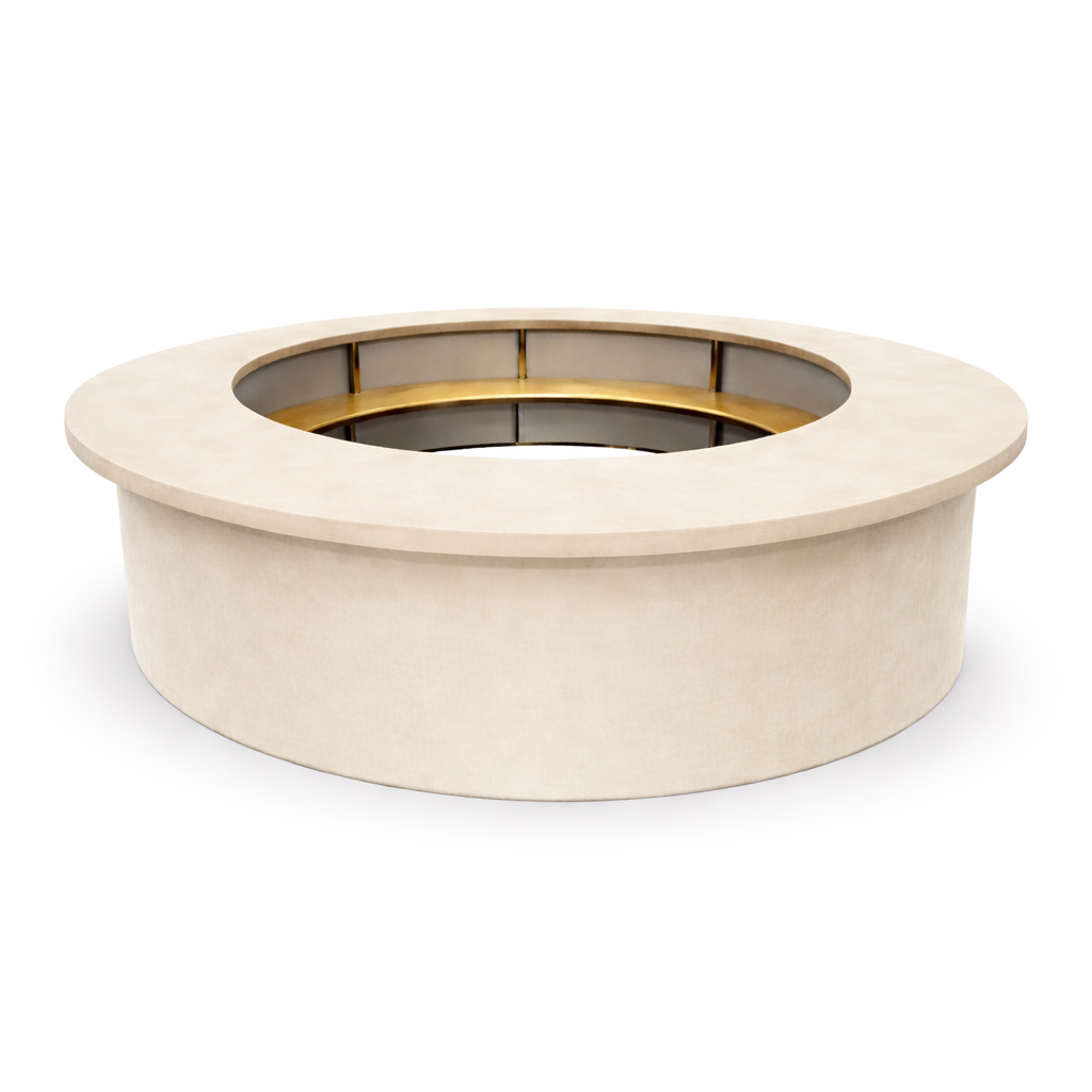 Барная стойка круглая обивка бежевая кожа