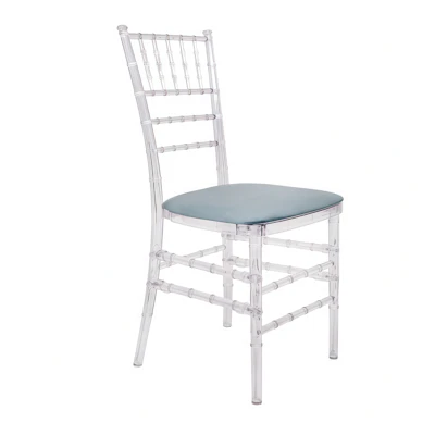 Стул «Тиффани» прозрачный, пыльно-голубой бархат