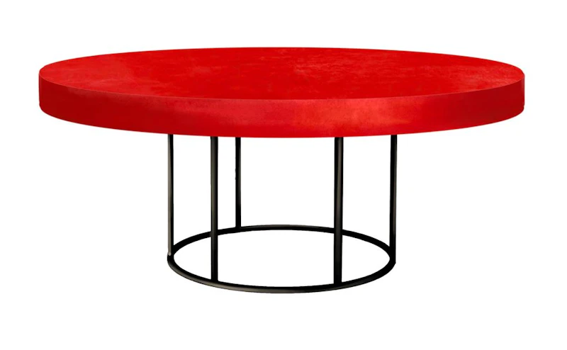 Стол "Лофт"  круглый черный Светло-Алый