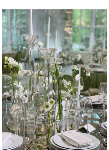 Подстановочная тарелка «Салак» прозрачная с серебряной каймой