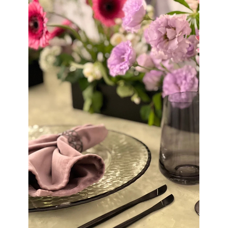 Тарелка "Барто" прозрачная с черным кантом - Фото миниатюра 4