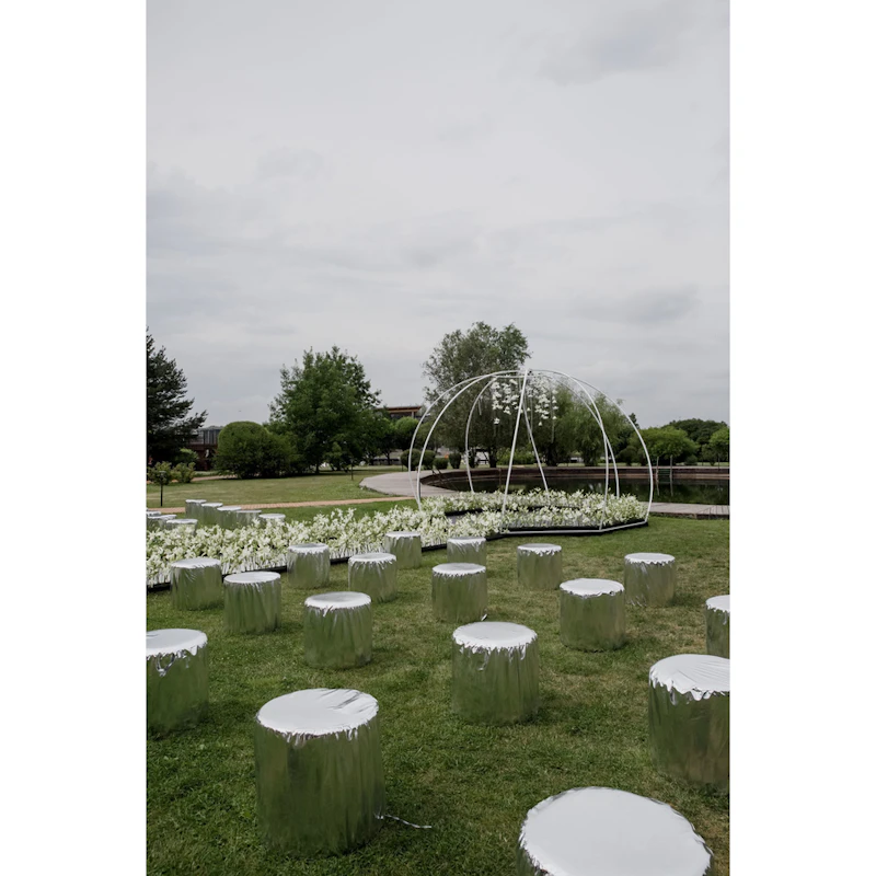 Пуф Люксор серебряный