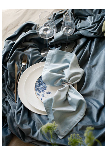 Салфетка бархатная небесная