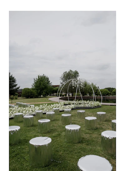 Пуф Люксор серебряный - изображение 4