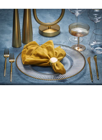 Скатерть круглая бархатная серо-голубая