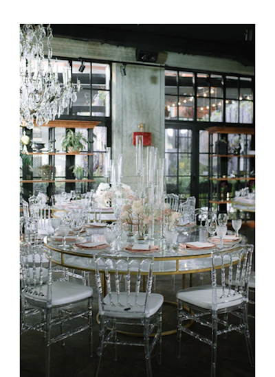 Стол "Лофт" золото, прозрачная столешница, белое подстолье - изображение 5