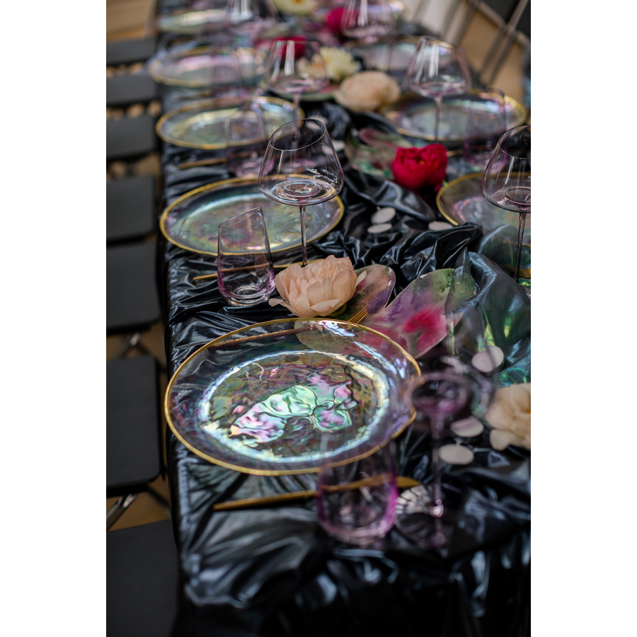 Тарелка "Кристи" перламутровая с золотым кантом - Фото миниатюра 14