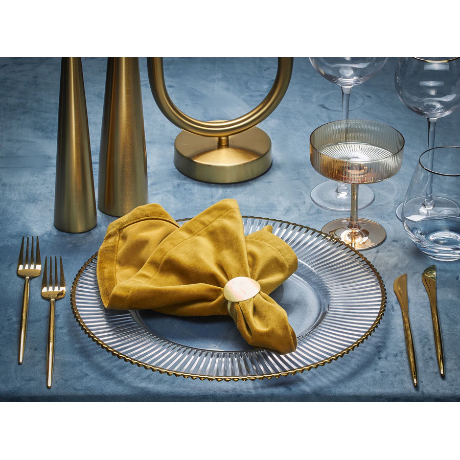 Подстановочная тарелка «Репигито» прозрачная с золотой каймой - Фото миниатюра 7