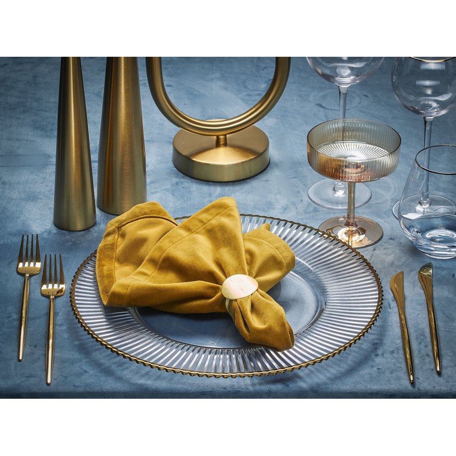 Подстановочная тарелка «Репигито» прозрачная с золотой каймой - Фото миниатюра 3