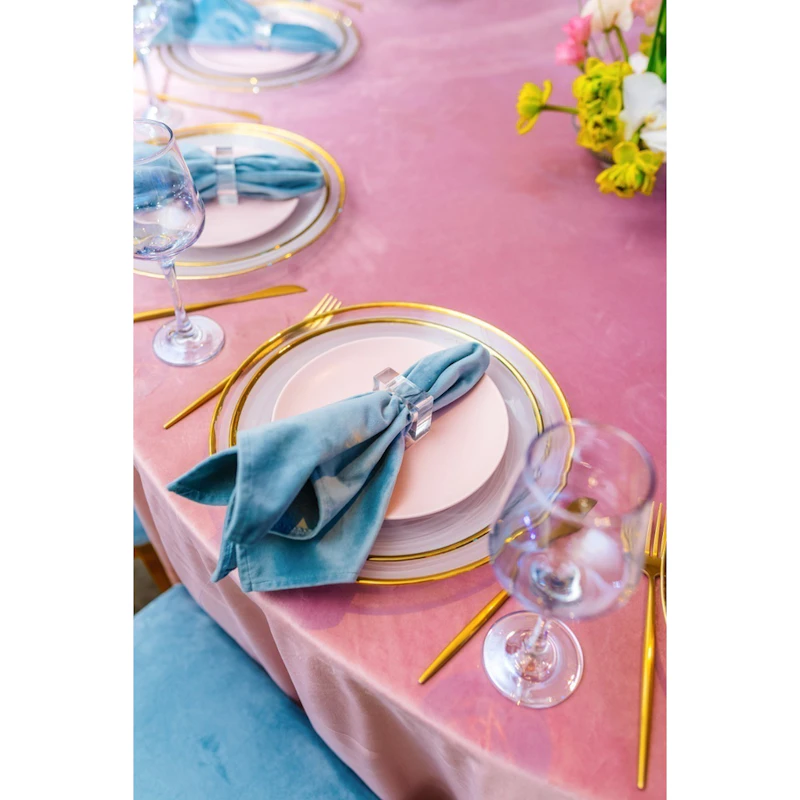 Набор тарелок "Белый дым" с золотым кантом