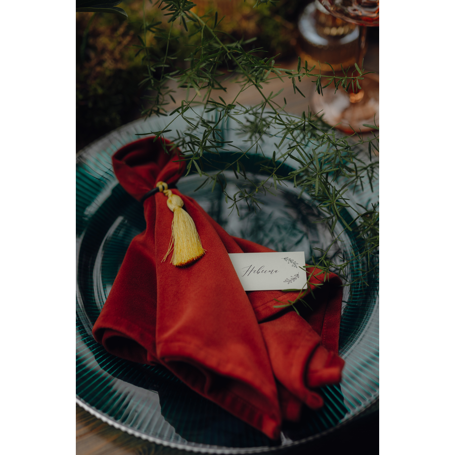 Салфетка бархатная "Бета" янтарная - Фото миниатюра 6