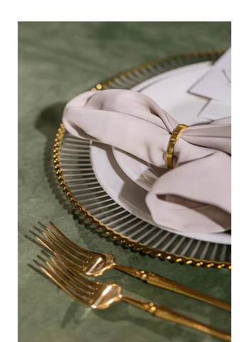 Подстановочная тарелка «Репигито» прозрачная с золотой каймой