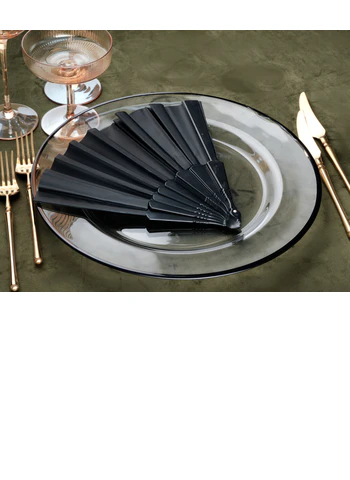 Подстановочная тарелка «Бари» прозрачная с черным кантом