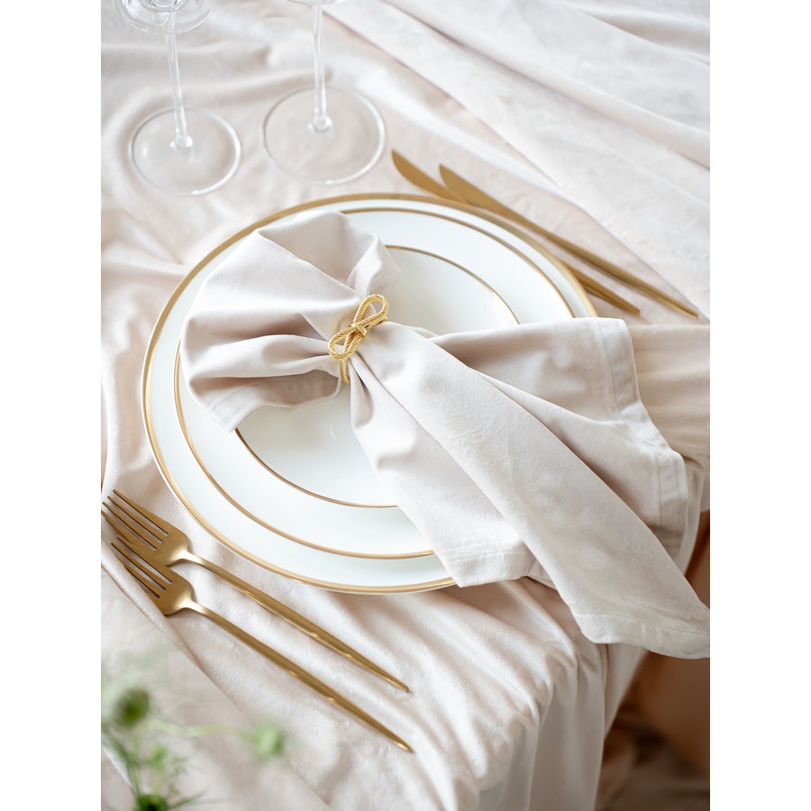 Салфетка бархатная кремовая - Фото миниатюра 5