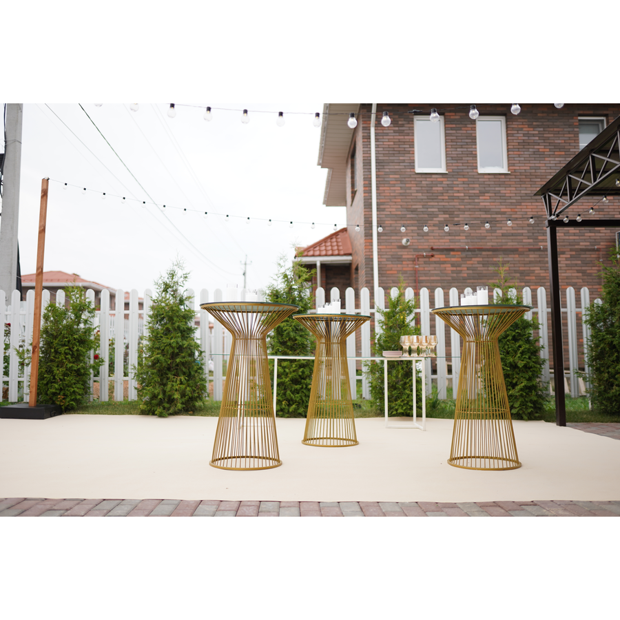 Коктейльный стол золото (каркас) - Фото миниатюра 2