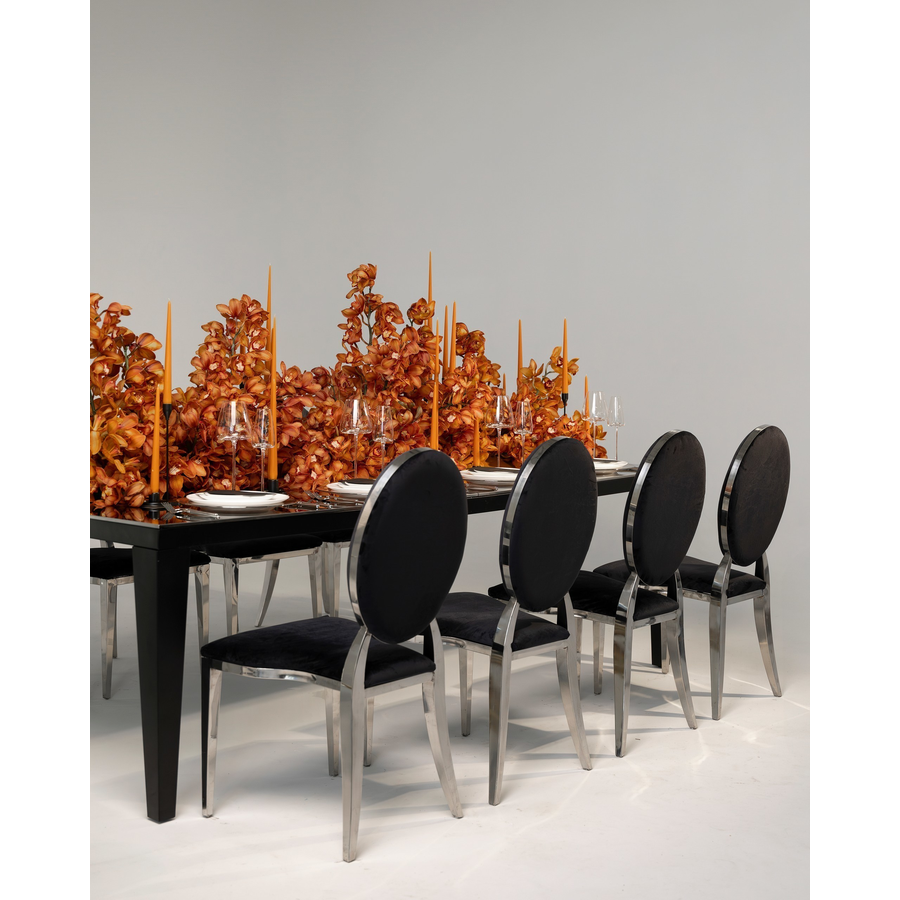 Стул «Вашингтон» серебряный, черные подушки из бархата - Фото миниатюра 6