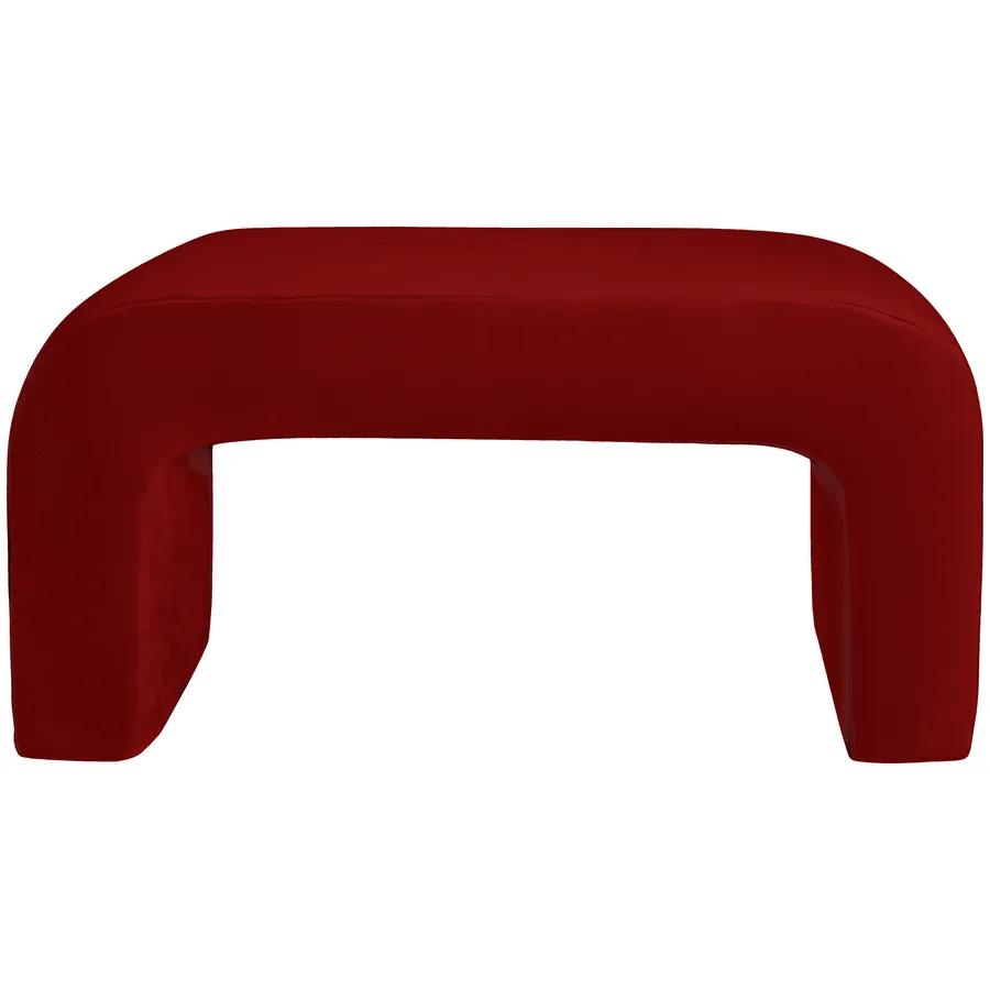 Пуфик "Боу" макс гранатовый бархат - Фото миниатюра 1