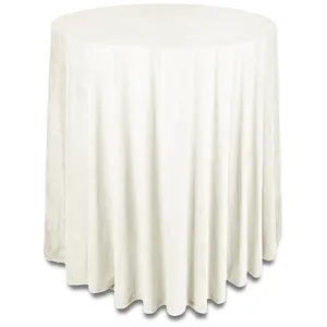 Скатерть бархат "Бета" жемчужная для коктейльного стола