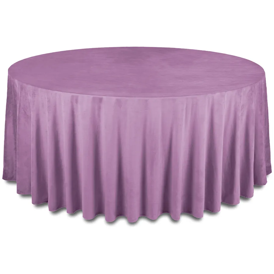 Скатерть бархатная "Бета" | фиалковая круглая - Фото миниатюра 1
