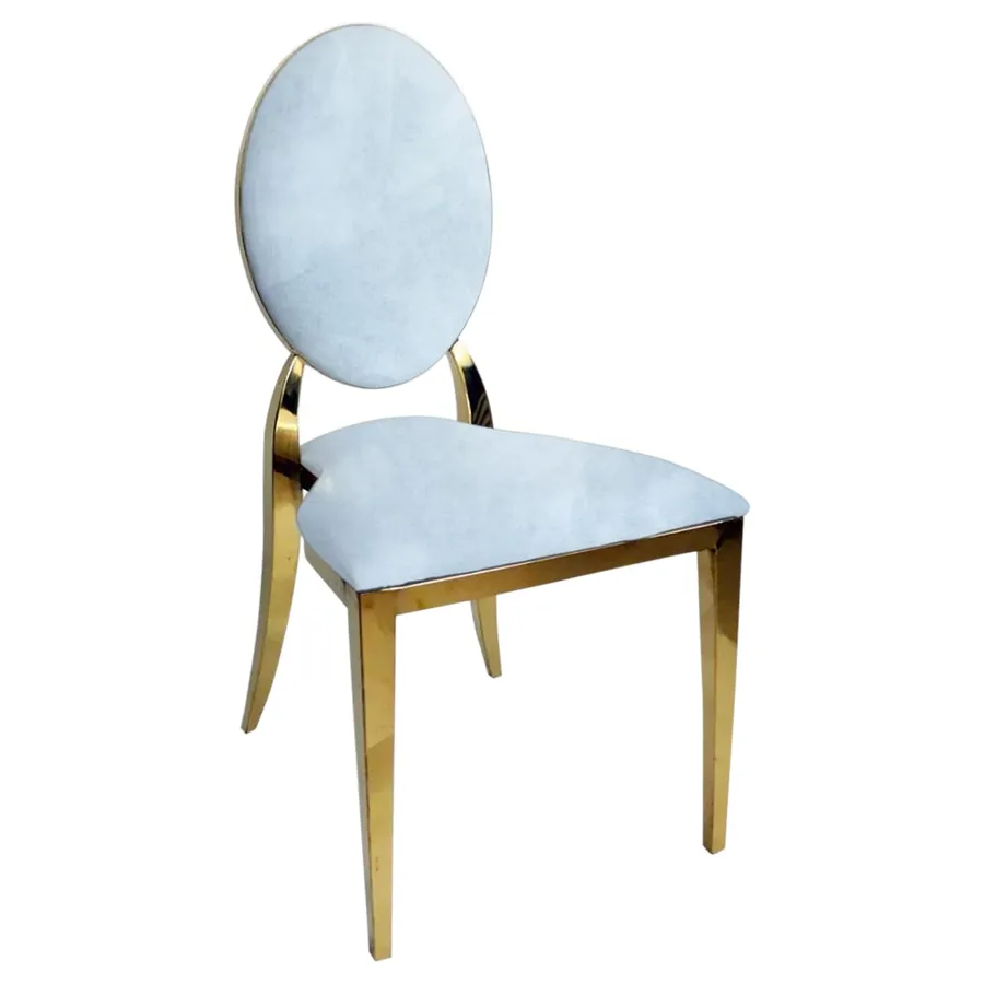 Стул "Вашингтон" золотой, аквамарин бархат - Фото миниатюра 1