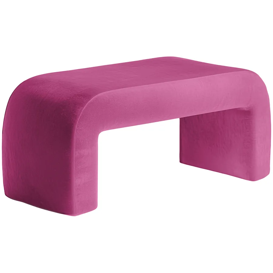 Пуфик "Боу" макс | малиновый бархат - Фото миниатюра 2