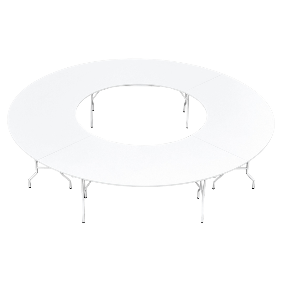 Банкетный стол "Вольф" змейка 4 части круг белый - Фото основное 1