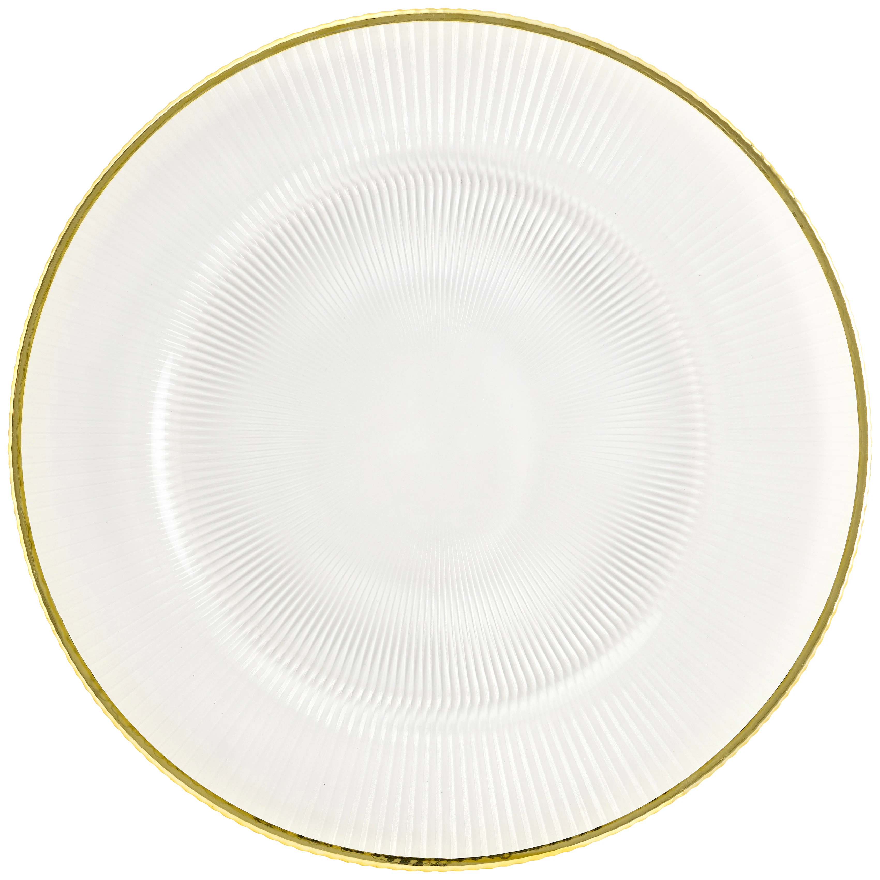 Тарелка  "Мистраль" прозрачная с золотым кантом