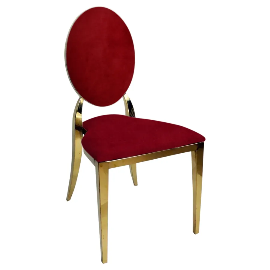 Стул "Вашингтон" золотой, гранатовый бархат - Фото основное 1