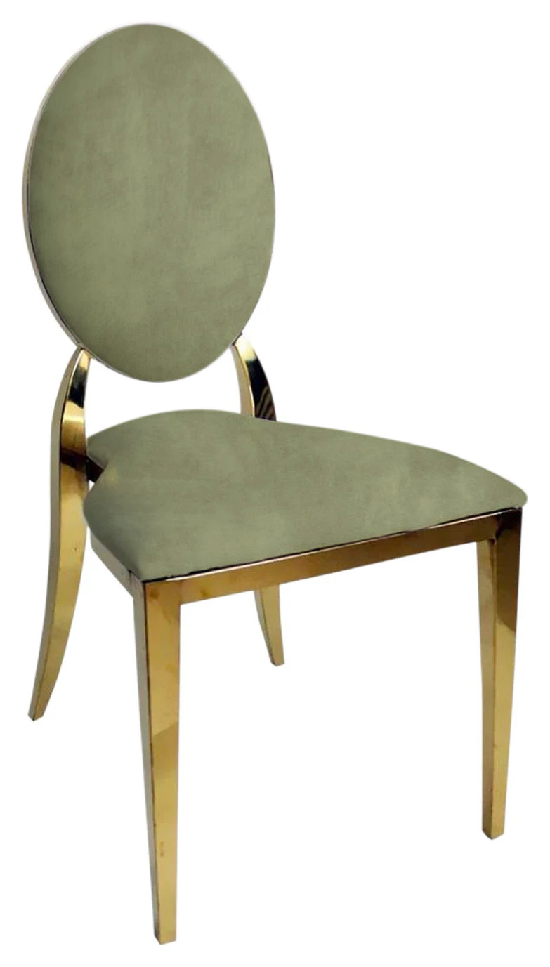 Стул "Вашингтон" золотой, светло-зеленый бархат