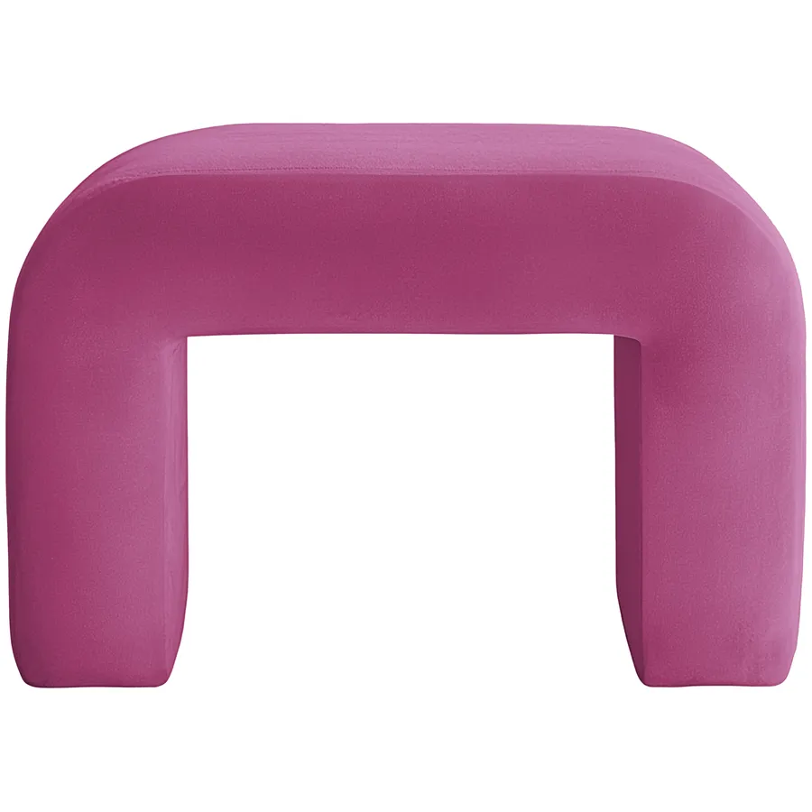 Пуфик "Боу" мини | малиновый бархат - Фото миниатюра 1