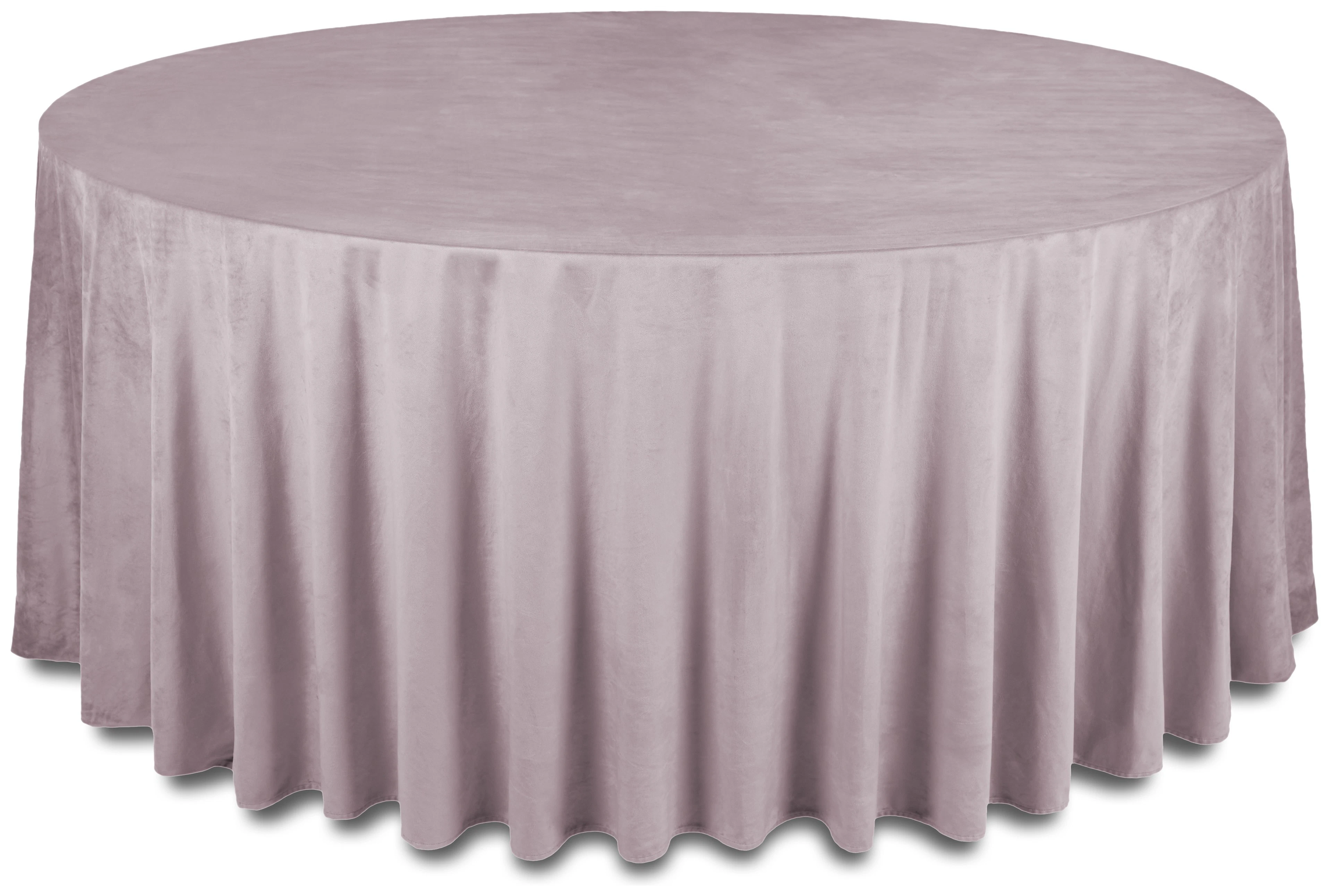 Скатерть бархатная "Бета" пастельно-сиреневая круглая